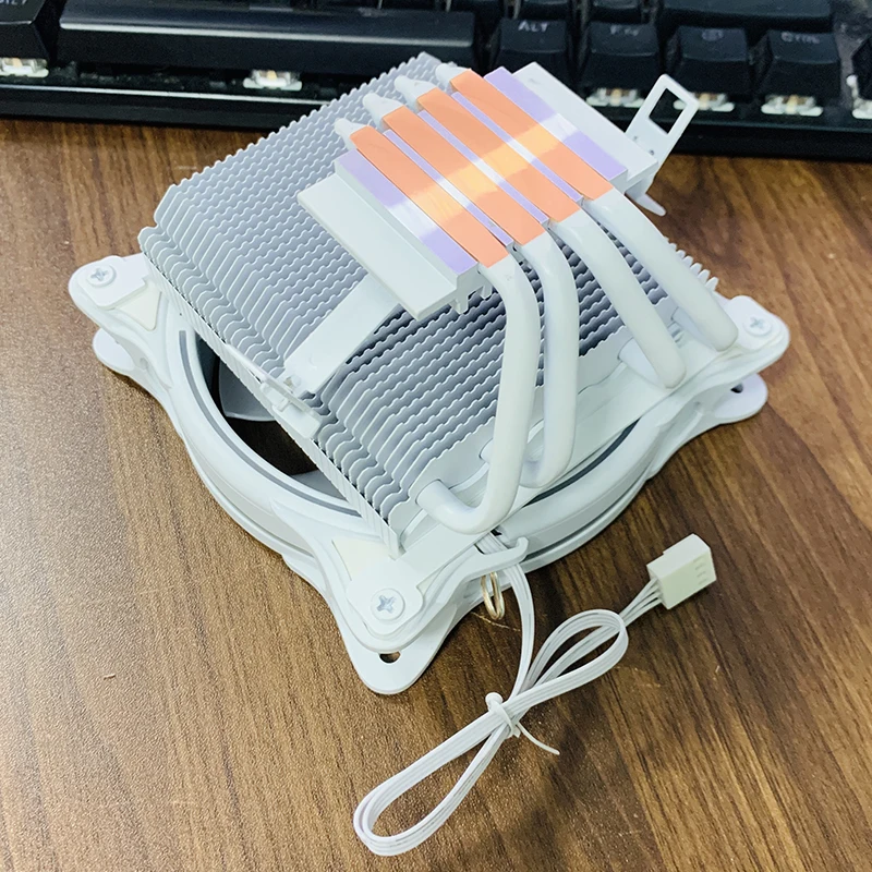 Pendingin CPU Udara X99 ARGB 4PIN PWM 4 Heatpipe Profil Rendah untuk Intel LGA 1366 1155 1151 1200 1700 2011 X79 AMD AM3 AM4 AM5