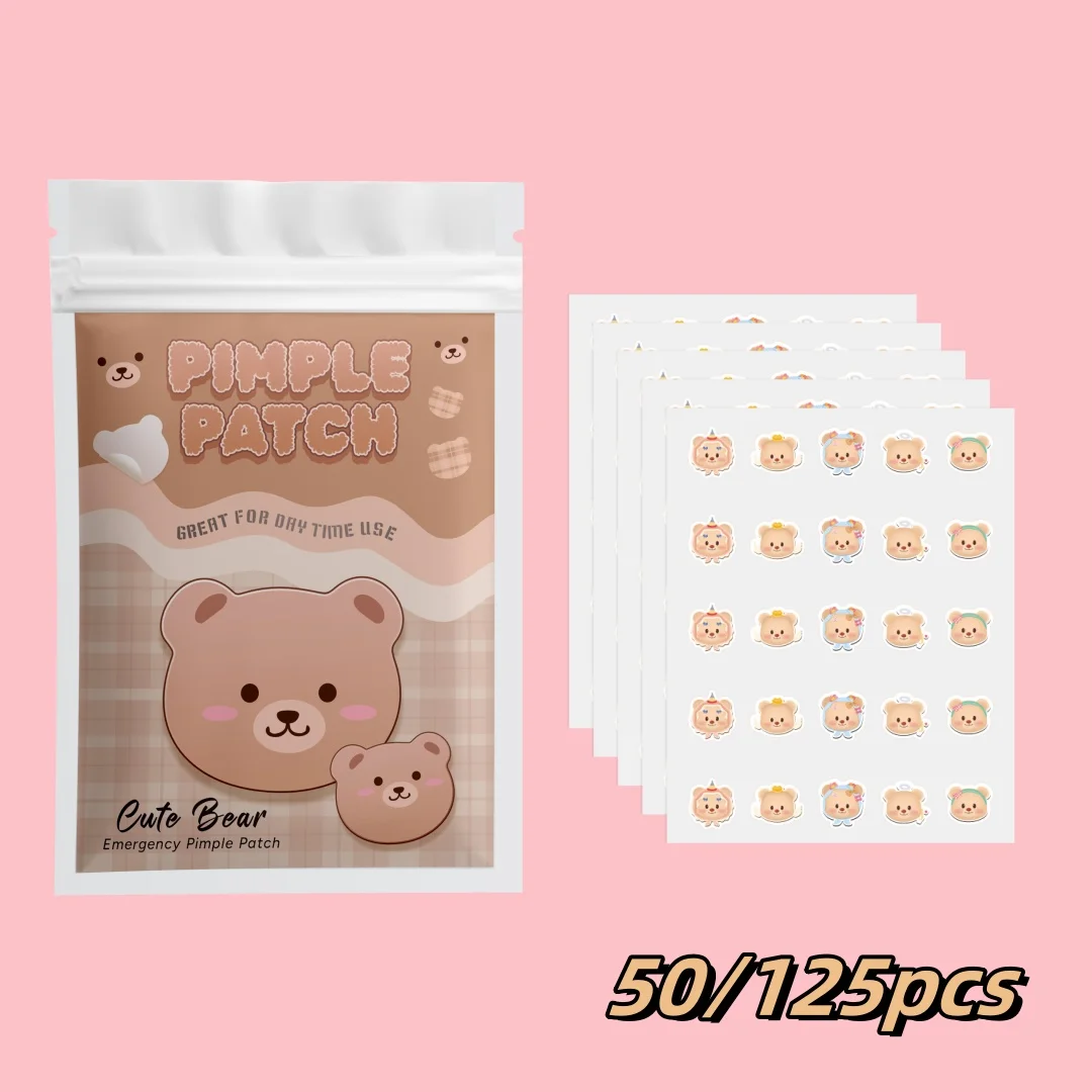 50/125PCS Cartoon acne patch, cute cat-shaped facial concealer acne patch, safe, non-toxic, gentle and non-irritating