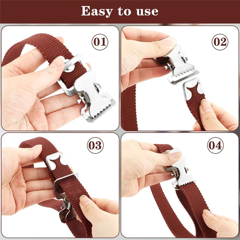 Cinghie per trampoli per cartongesso da 4 pezzi, cinghie per fascia per gambe Kit di cinghie per fascia per piedi per cartongesso Parte di ricambio per cinghia di fissaggio per gambe in nylon-AB09