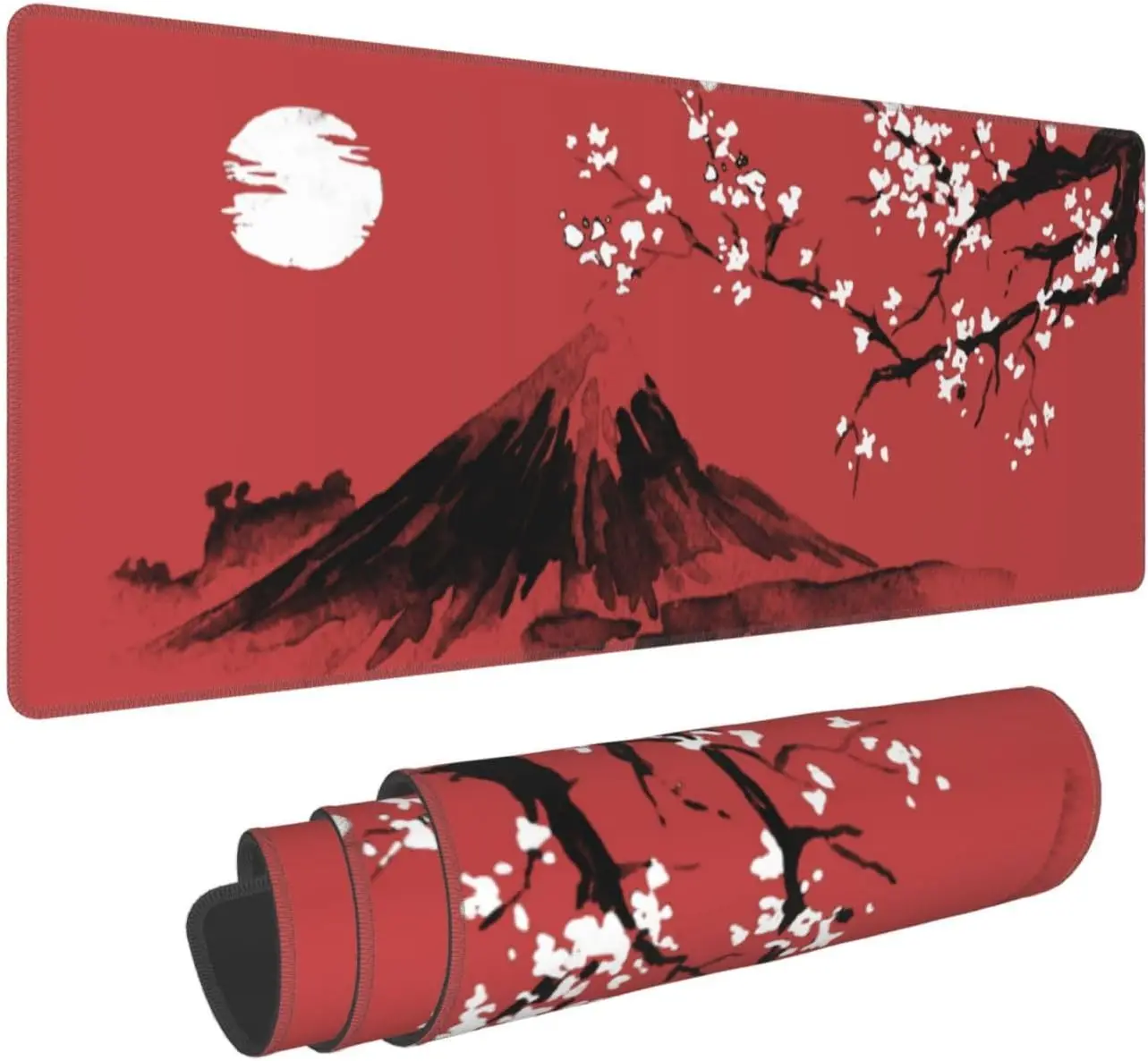 Red and Black Cherry Blossom Mountain Gaming Mouse Pad  Large thickened anti-slip computer desk mat  2024 new product promotion