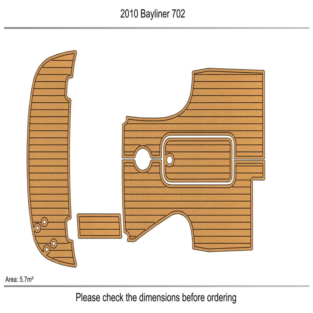 

2010 Bayliner 702 swim platform &cockpit 1/4" 6mm EVA teak FLOOR SeaDek MarineMat Gatorstep Style Self Adhesive