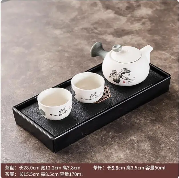 Kung Fu theeservies met theeblad, eenvoudige moderne theepot, Japans, hotelkamers, slaapzaal, thuis
