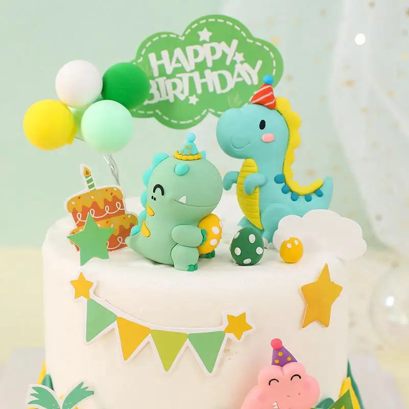 Dinosaur Cake Toppers Dinosaur Theme Dino Roar Party Happy Birthday Party Decor Kids Baby Shower Boy Dinosaur Cake Accessories