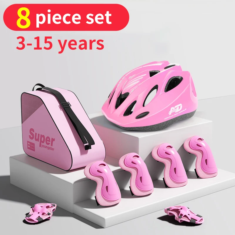 Kinderhelm-Knie-Ellbogenschützer, Kinderschutz-Set, Kind, Mädchen, Junge, 3, 4, 5, 6, 7, 8, 9, 10, 11, 12, 13, 14, 15 Jahre, geeignet für Rollerskateboard