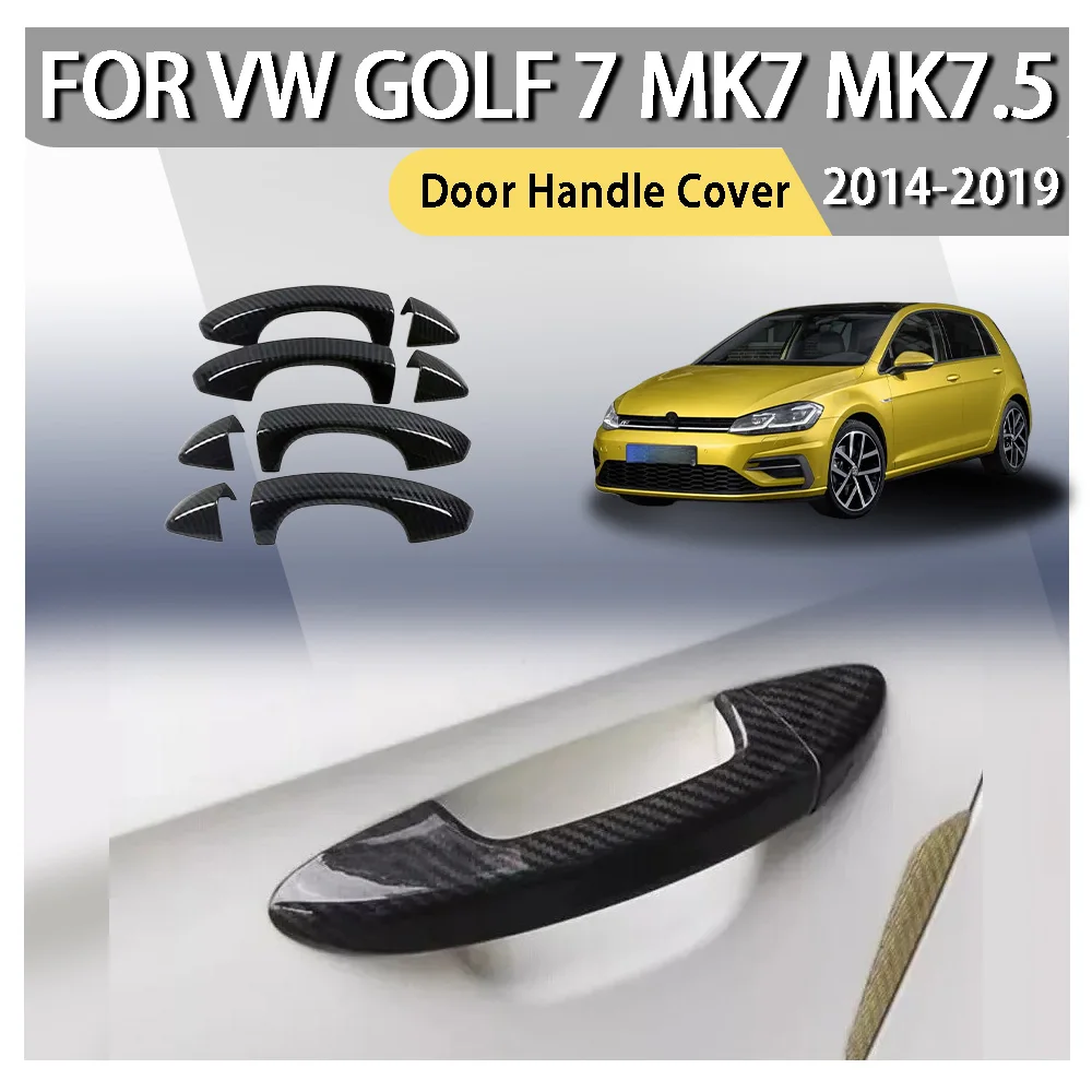 

Door Mirror Cover For VW Golf 7 MK7 MK7.5 2014-2019 Chrome Black Silver Exterior Door Handle Moulding Cover Trim Accessories