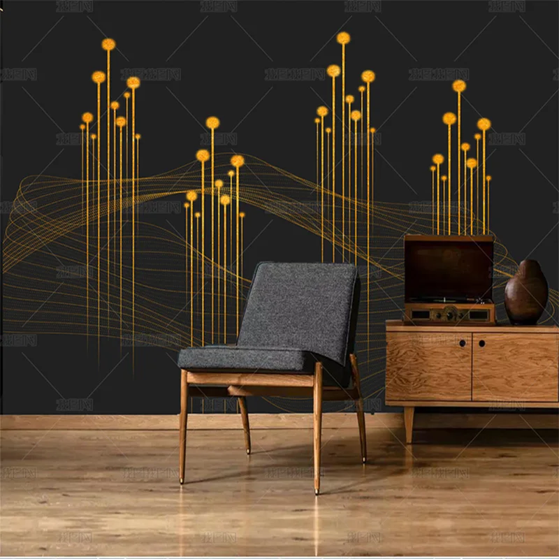 custom 3d mural contemporary contracted aureate light line wallpaper TV sitting room background wall bedroom dining room 8d