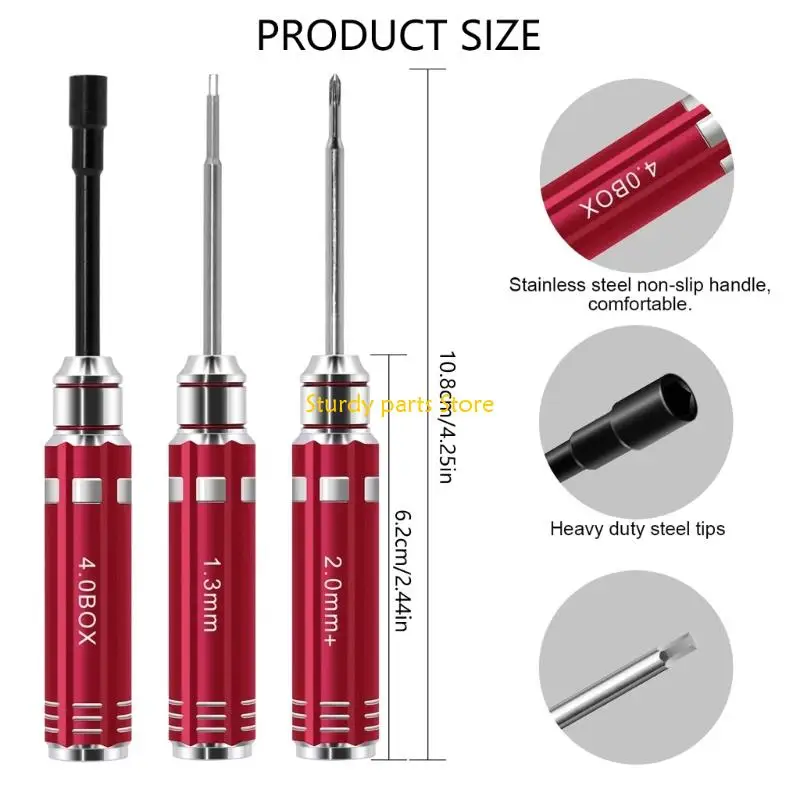

97QC 11Pcs Red Car Repair Tool Set Screwdriver Set For Helicopters Boats