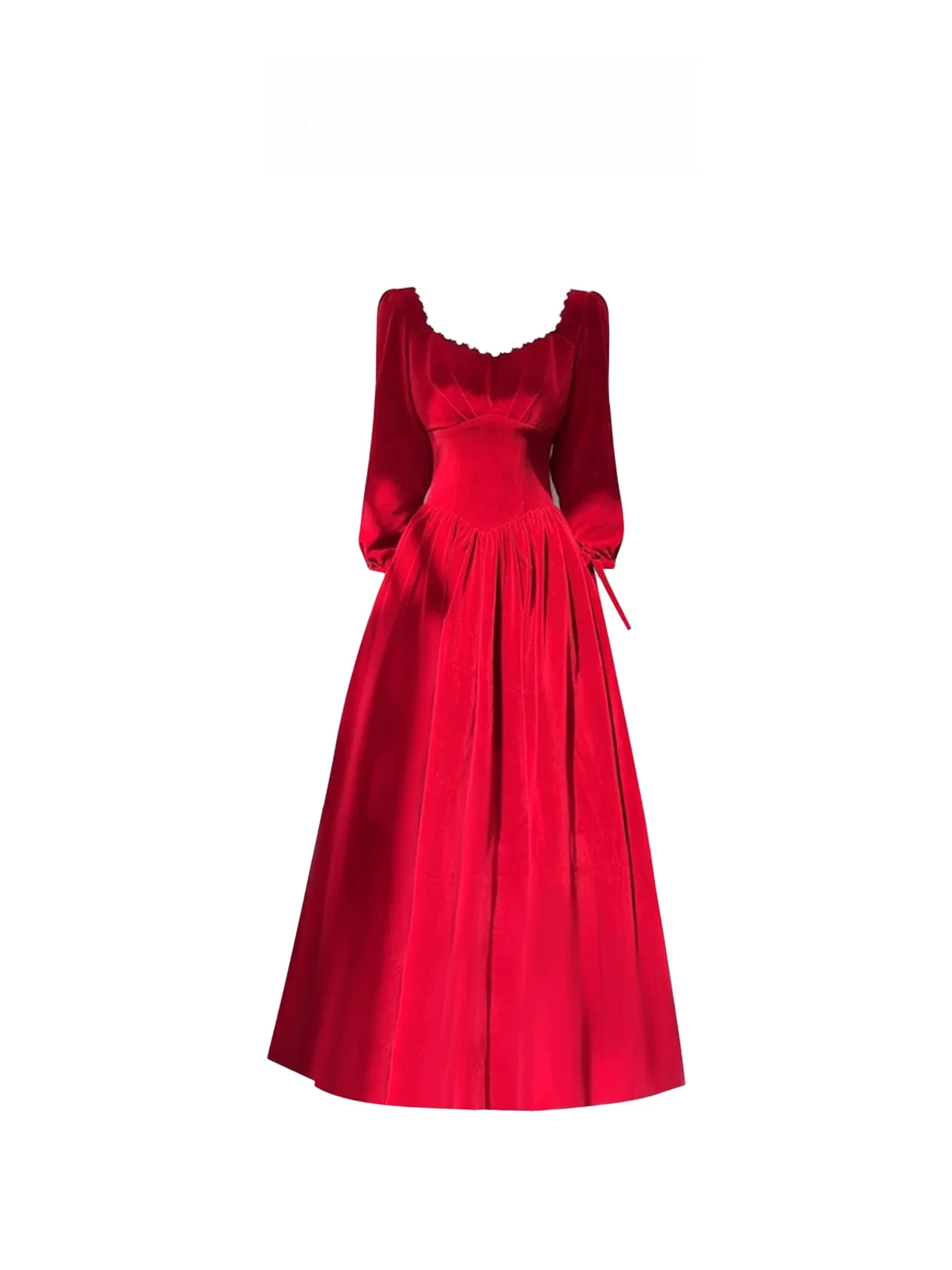 

Красное бархатное платье Dr, женское осенне-зимнее свадебное платье для возвращения домашней церемонии, роскошное платье трапециевидной формы размера плюс