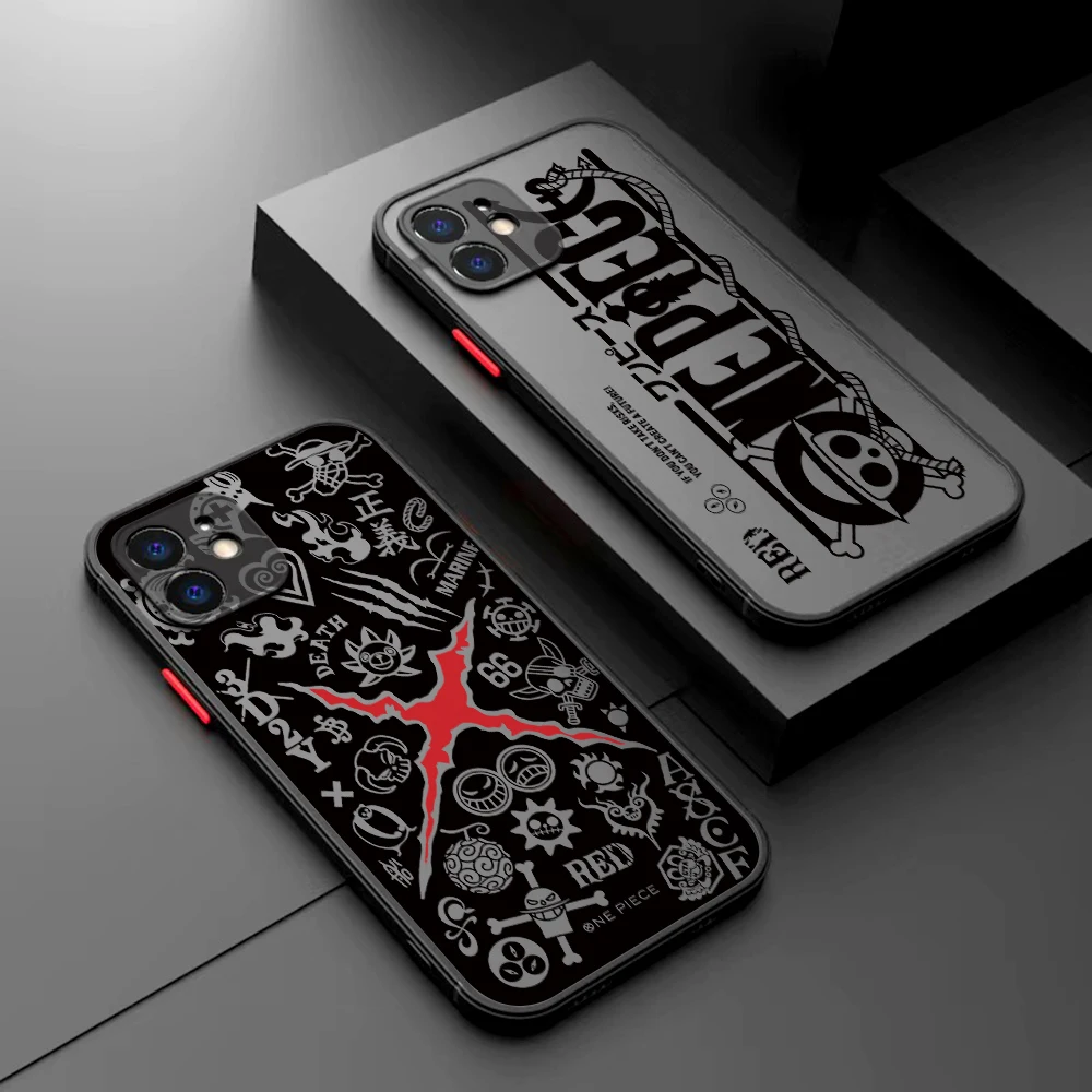 O-One Pieces Black Lines Phone Case for Samsung Galaxy S26 S25 S24 S23 S22 S21 FE Ultra Plus 5G Transparent Matte Hard Cover