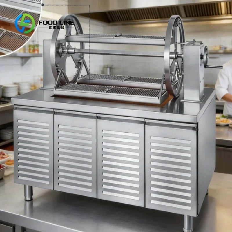 Factory Direct Hotel Resort Steak Grill Stainless Steel Swing Charcoal Grill
