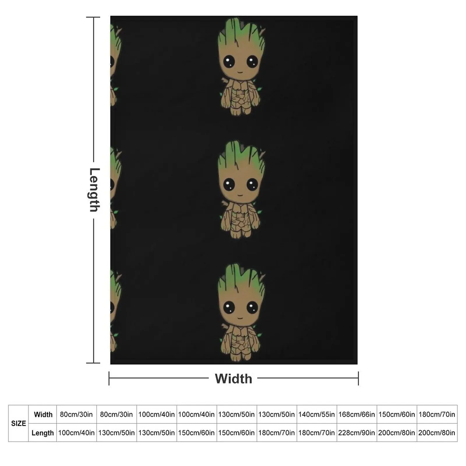 I AM GROOT - Little Chibi Throw Blanket Quilt Stuffeds Blankets