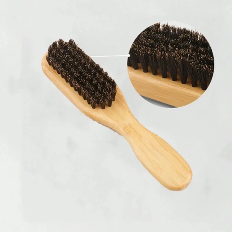 1 다기능 남성용 대나무 갈기 수염 쉐이핑 브러시, 살롱 및 가정용에 적합, 실제 머리 가발 전용