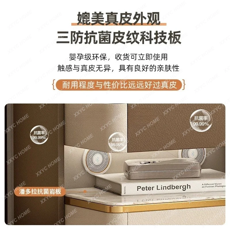 A  Smart bedside table, safe, integrated multi-function charging with password lock, simple household small safe