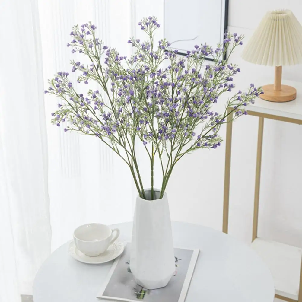 Fake Flower Branch Elegant Artificial Babysbreath Flower Arrangement for Home Office Decor Wedding Table Centerpiece