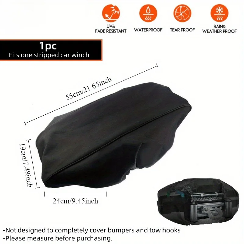 

Крышка автомобильной лебедки, эластичная, устойчивая к ультрафиолетовому излучению, водонепроницаемая ткань Оксфорд 210D, аксессуары для лебедки, принадлежности для внешней защиты автомобиля