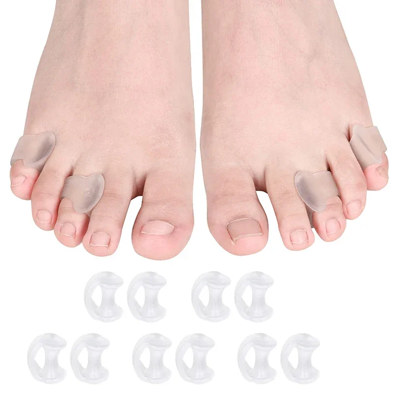 2pcs=1pair Separator Finger Feet Care Protector Silicone Toe Orthopedic Products Bunion Corrector Hallux Valgus For Pedicure