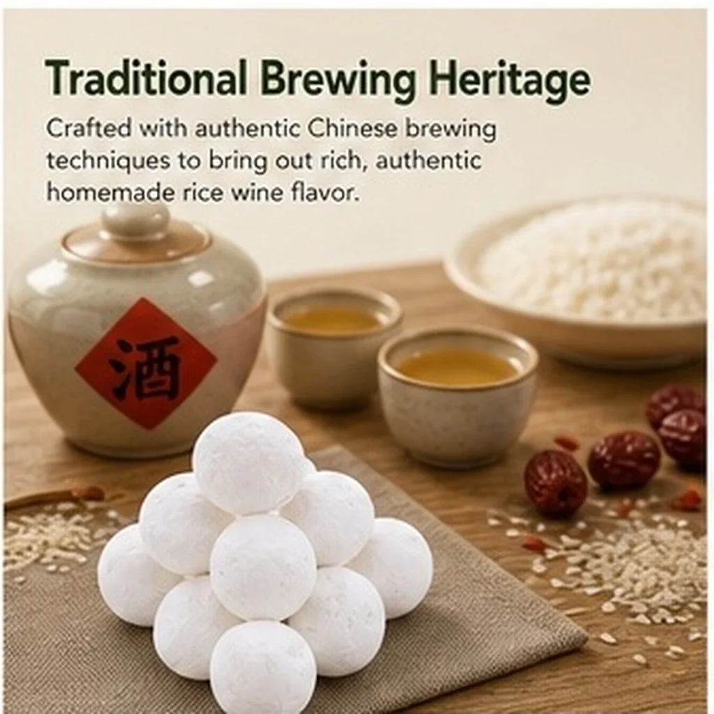 20pcs Dry Yeast Traditional Chinese Rice Wine Yeast Ball for Home Brewing-Fermentation Agent for Fruit Rice Wine Alcohol Making