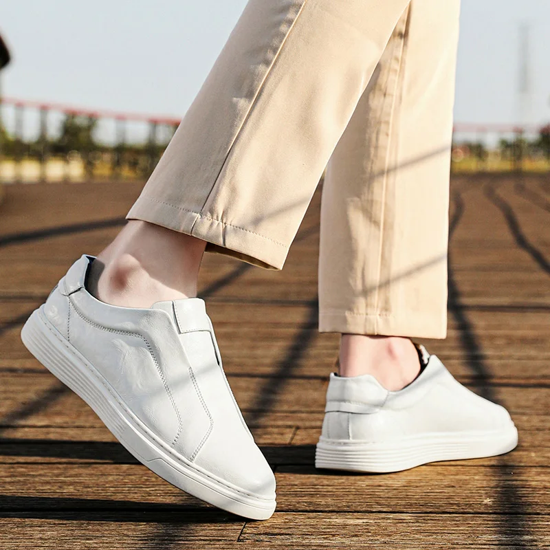 

2025 Spring and Autumn Men's Fashion Shoes: Men's genuine leather casual shoes, comfortable flat shoes, size 46, 47