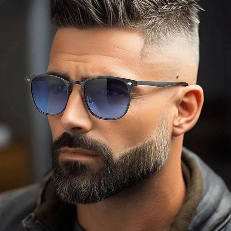 

New Arriavl Square Sunglasses Men 2026 Luxury Brand Metal Frame Retro Punk Sun Glasses Male Driving Shades Vintage Eyewear UV400