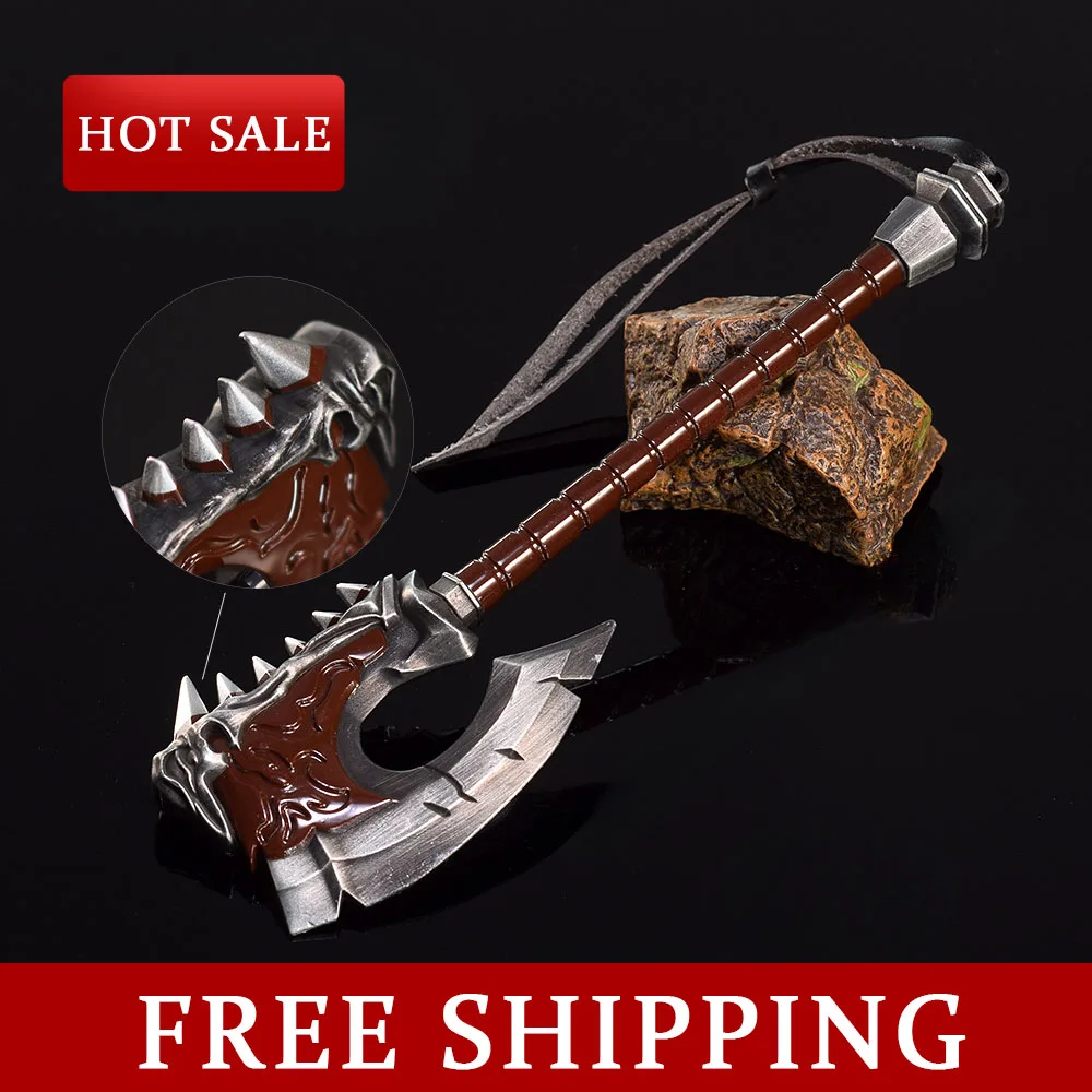 19 CM World of Warcraft Gorehowl Bijl Spel Periferie Volledig Metalen Ambachtelijke Wapen Grommash Hellscream Zwaard Collectible Katana Jongen Speelgoed