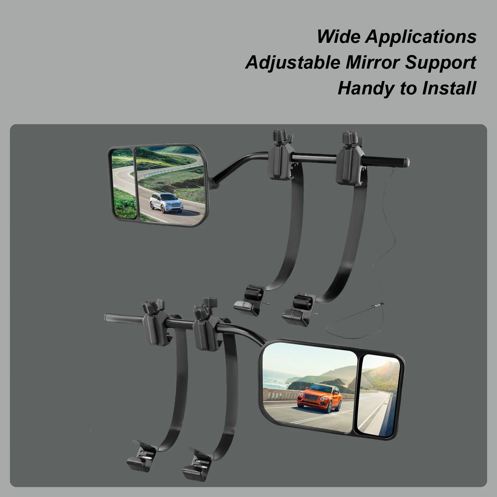 

Вращающиеся удлинители автомобильного зеркала для прицепа на колесах, широкоугольный удлинитель зеркала заднего вида, аксессуары для удлинителя линз заднего вида