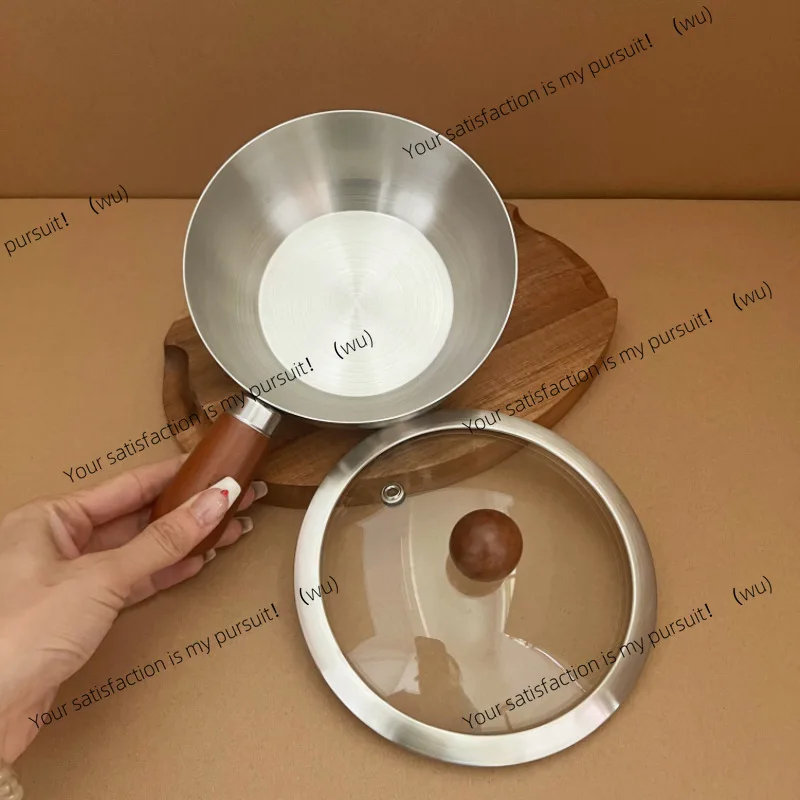 304 Walnut Single Handle Bowl Uncoated Soup Bowl Instant Noodles Snail Powder Yogurt Household Salad Baked Rice Bowl with Handle