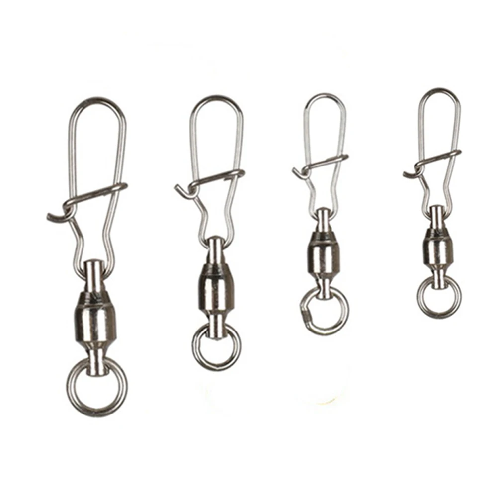 Swivel Link High Strength Corrosion Resistant Lure Hook Fishing Line Connector Ball Bearing Interlock Snap Fishing Swivels