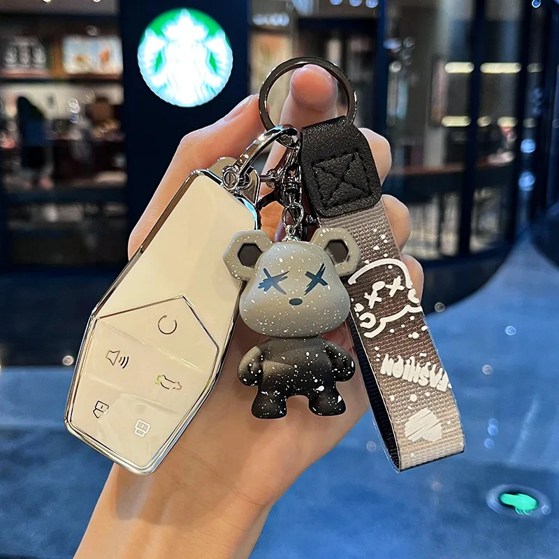 

ICAR for Morris Garages for MG ONE MGONE 5 Button Smart Remote Car Key Case Cover Holder Protection Fashion Keychain Accessories