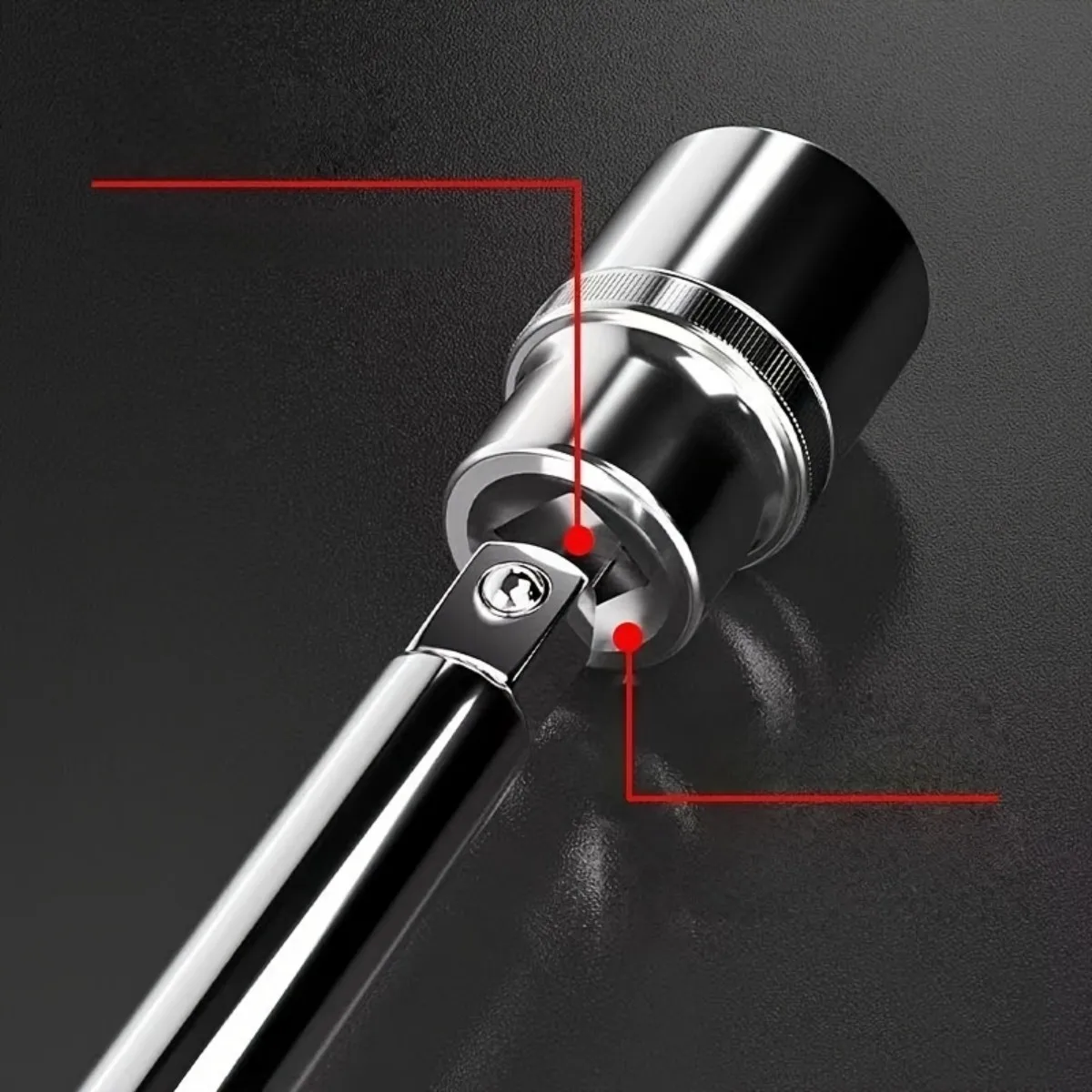 T-förmiger Steckschlüssel, austauschbares Kopfdesign, tragbares Demontagewerkzeug, Steckschlüssel-Set in Industriequalität – Detail 5
