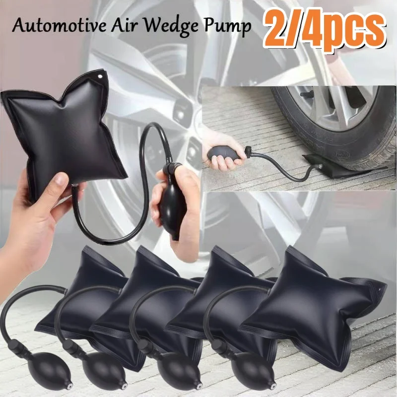 2/4PCS Air Wedge Bag Pump Professional Leveling Kit & Repair Alignment Tool for Door Windows Car Inflatable Shim Bags Airbag