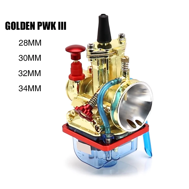 ZS Racing Golden PWK 28 30 32 34mm With Clear Float Bowl 2T 4T Motorcycle Carburetor Fit Dirt Bike Pit Bike Scooter ATV Quad UTV