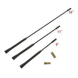 9/11/16 pulgadas Universal coche Anti-ruido Flexible techo mástil látigo estéreo Radio FM/AM señal aérea antena amplificada con dos tornillos