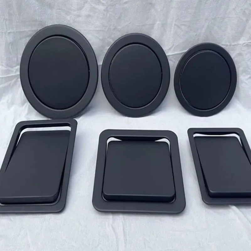 Built-in Countertop Trash Bin Lid and Waste Chute Lid, Stainless Steel Balance Flap Cover, Silver Trash Grommet Swing Trash Can