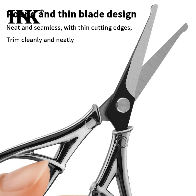 Forbici per peli del naso Mini acciaio inossidabile + ABS Testa tonda Trimmer per bellezza Trimmer per peli del naso Ergonomia portatile Tagliacapelli per naso