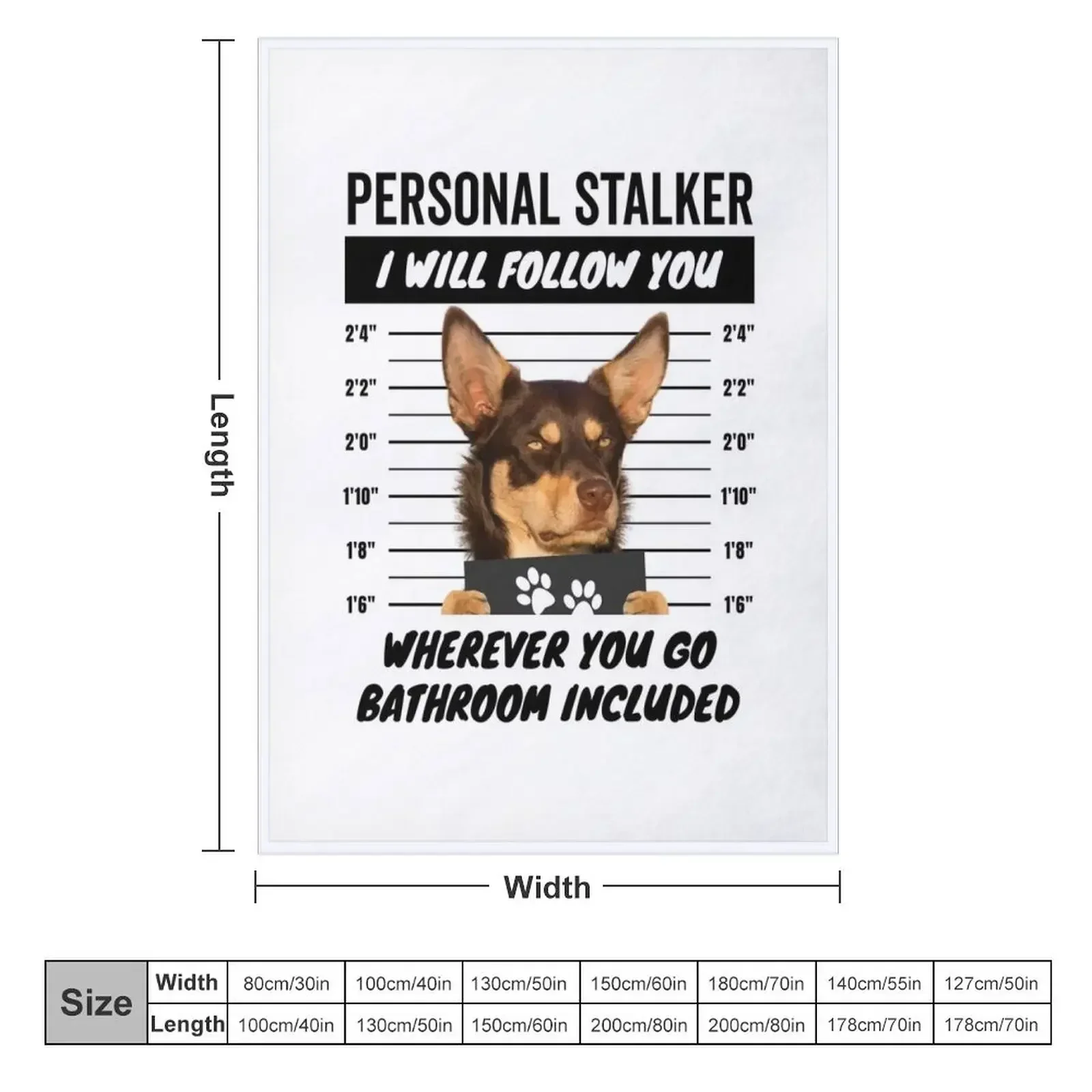 Personal Stalker Dog – Tan Red Australian Kelpie Throw Blanket Softest blankets and throws anime Luxury Throw Blankets