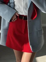 Spring Corduroy Mini Skirt Burgundy For Women Brown Vintage A Line Short Skirts With Short Inside For Women Skirt Corduroy Beige