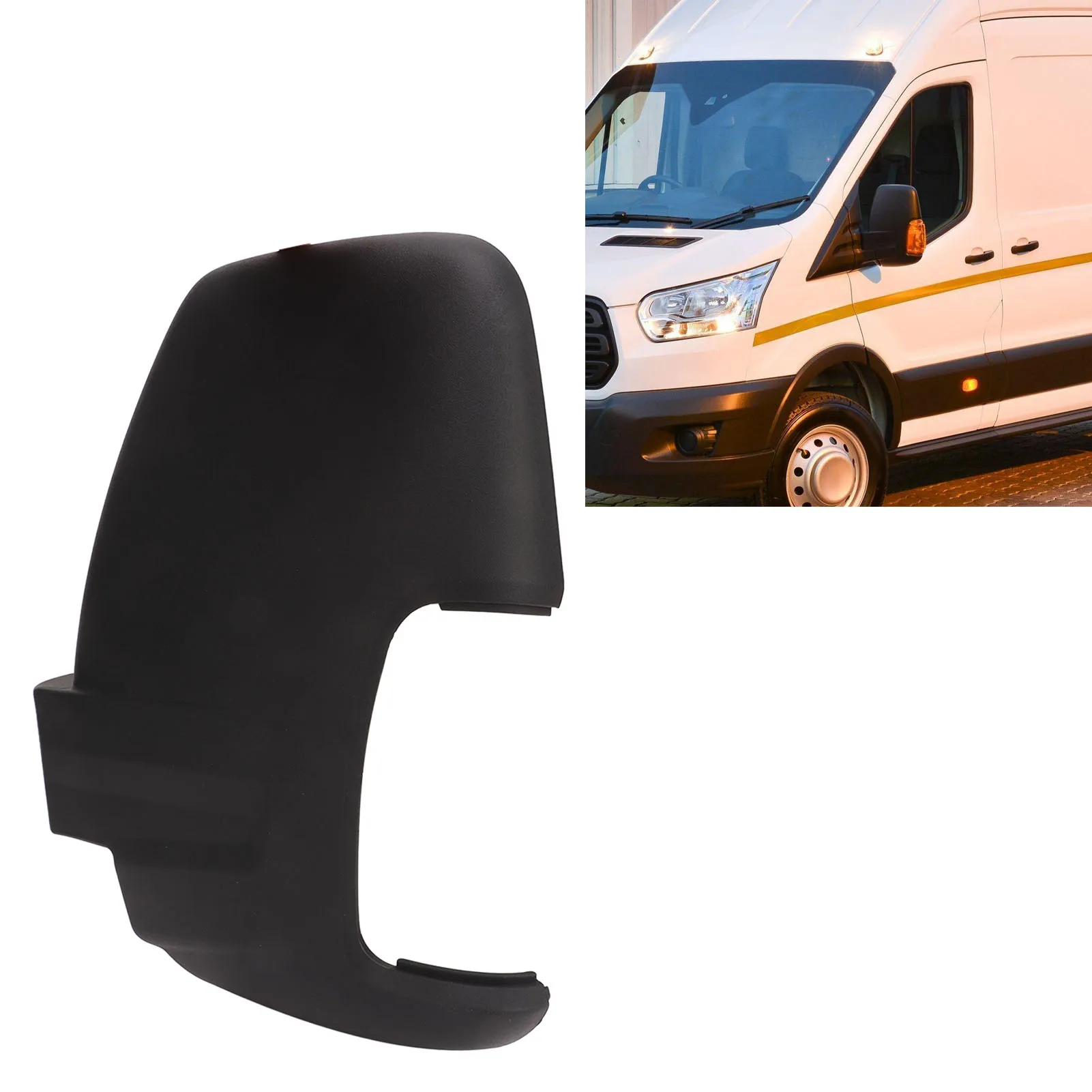

Mirror Cover Black Cap Shell Housing OEM 1823809 1823808 For Ford Transit MK8 2014-2019 European Replacement Kit