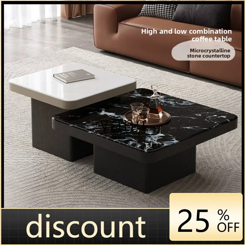 LH light luxury microcrystalline stone high and low combination coffee table living room home light luxury high-end coffee table