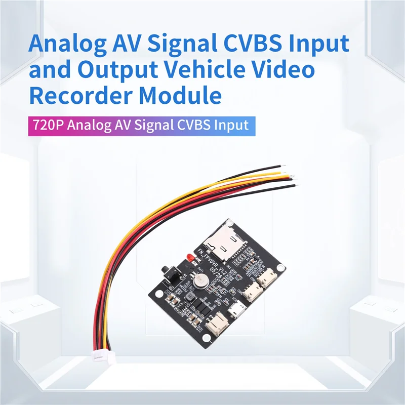 Módulo gravador de vídeo am-veículo 720p sinal av analógico cvbs entrada e saída placa dvr canal único
