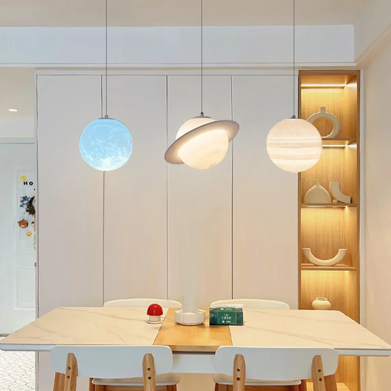 Planeta lustre quarto infantil corredor escadas entrada lua net luz vermelha