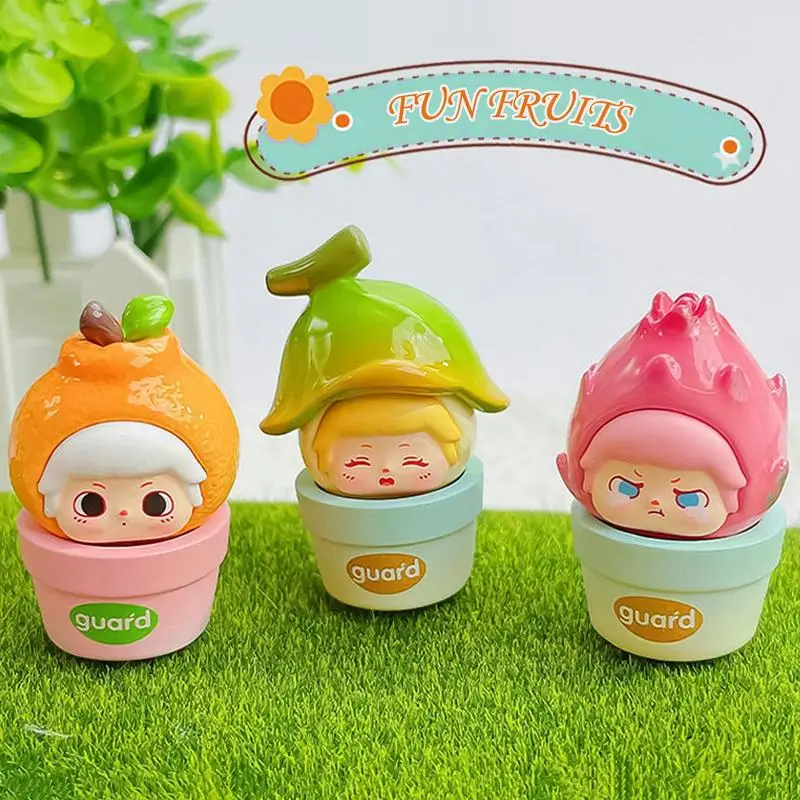 Figuras bonitas de la serie Fruit Guard, figuras de juguete de gránulos, colección de muñecas, regalo