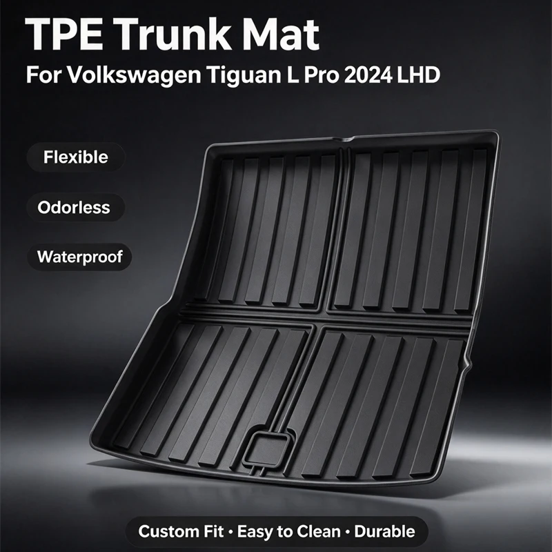For Volkswagen Tiguan L Pro 2024 LHD Eco-Friendly TPE Trunk Mat Non-Slip Dustproof Car Cargo Liner Auto Interior Accessories