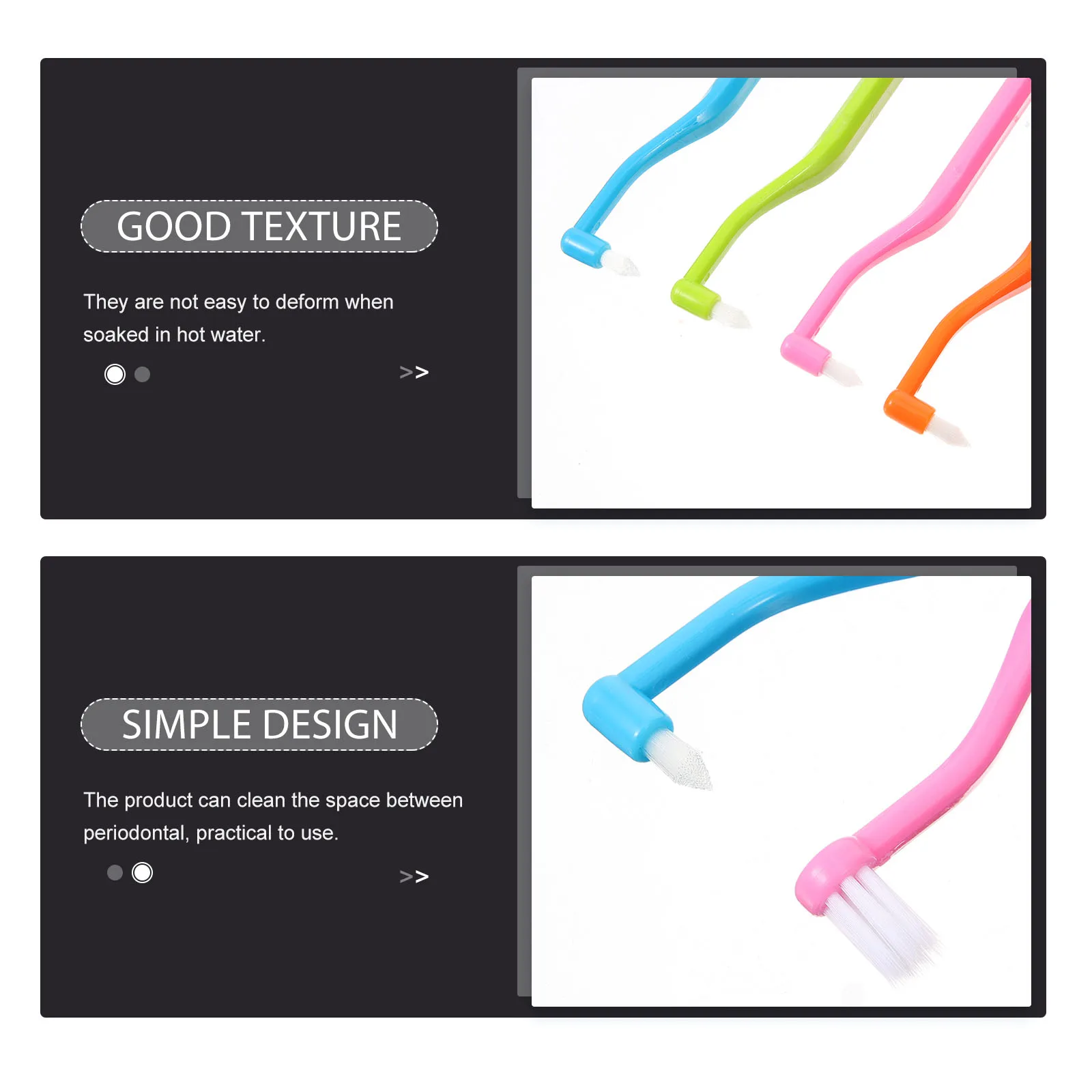 

Double Headed Toothbrush Blue Green Orange Pink Soft Bristles Portable Oral Care Interdental Brush For Braces Dentures Travel