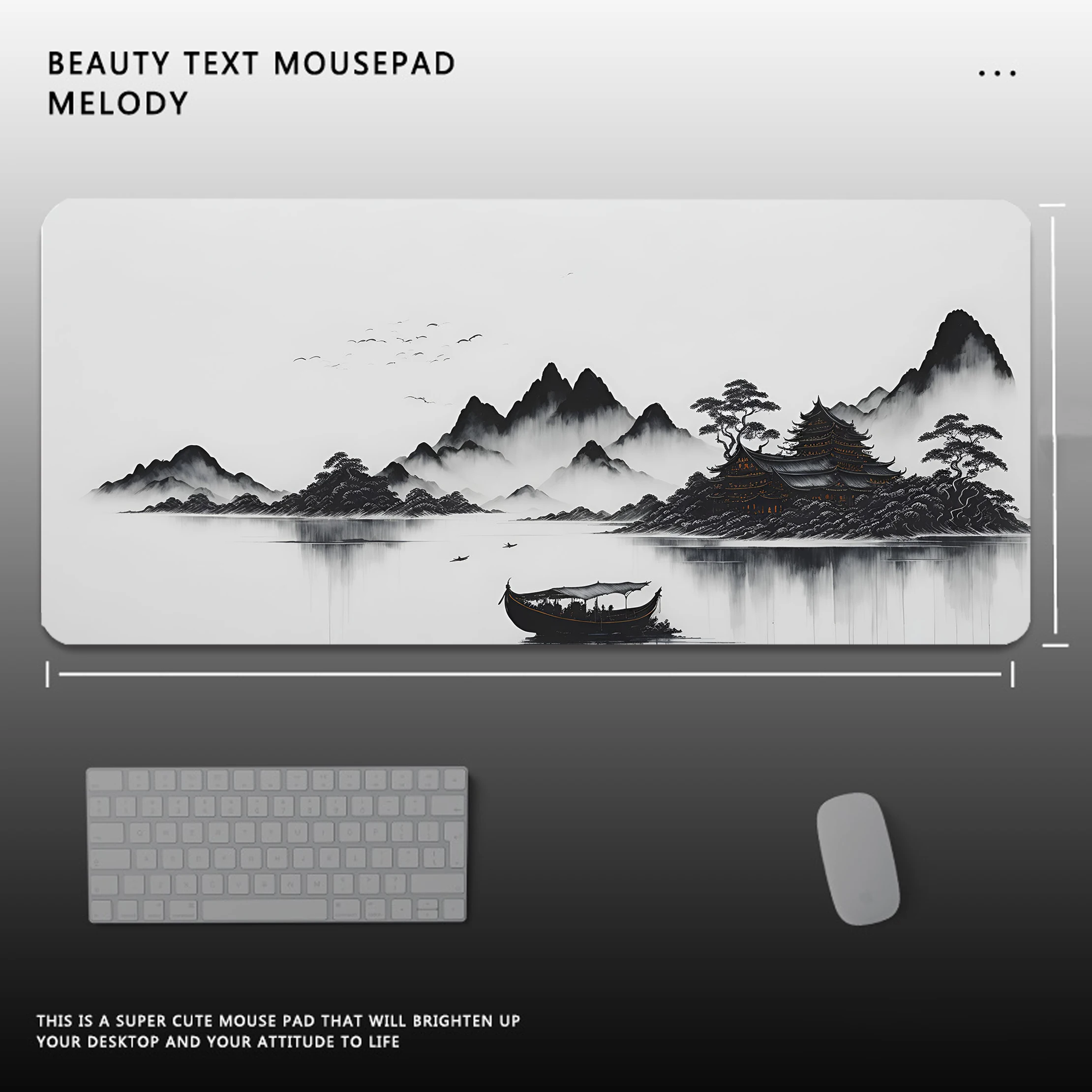 Mountain Serenity Japan Art Mouse Pad Computer Accessories Keyboard Table Mat Mousepad Company Gaming Laptop Desk Accessory Pc