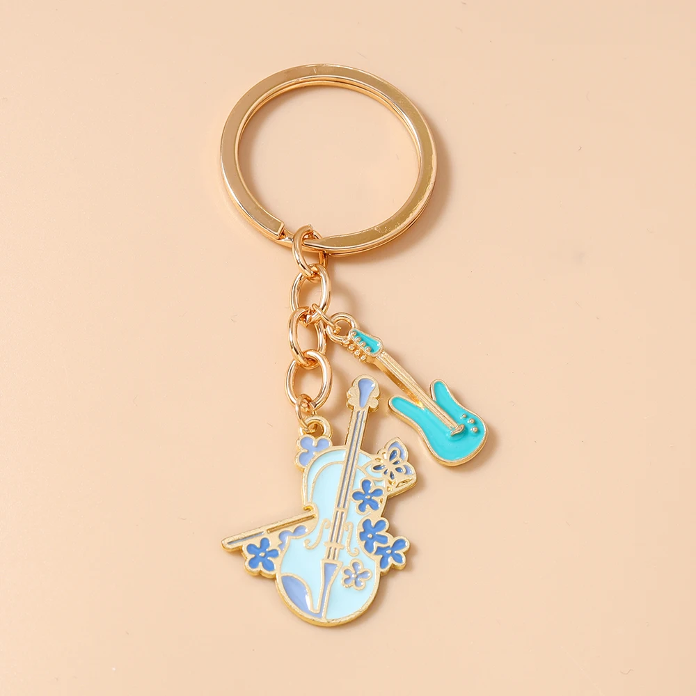 Neuer Musikinstrument-Schlüsselanhänger Violine Schlüsselring Anhänger für Frauen Mädchen Handtaschen-Deko DIY Handgemachter Schlüsselanhänger Geschenke – Detail 24