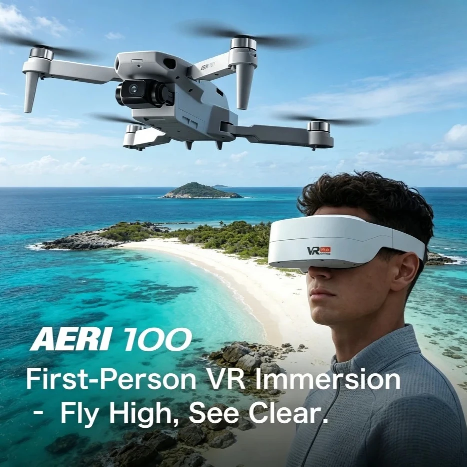 Original Aeri100VR GPS Drone 8K HD 5G WIFI FPV Screen Remote VR Glasses Optical Flow Professional Outdoor Aerial Quadcopter