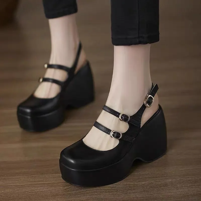 Baotou Sandals Platform Shallow Mouth Mary Jane Shoes 2026 New Platform Heightened Small Platform Shoes