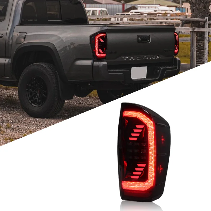 

1 Pair LED Light Car LED Tail Light Assemblies For Toyota Tacoma 2009-2021 Auto Fog DRL Brake Turn Signal Lamp Plug and Play