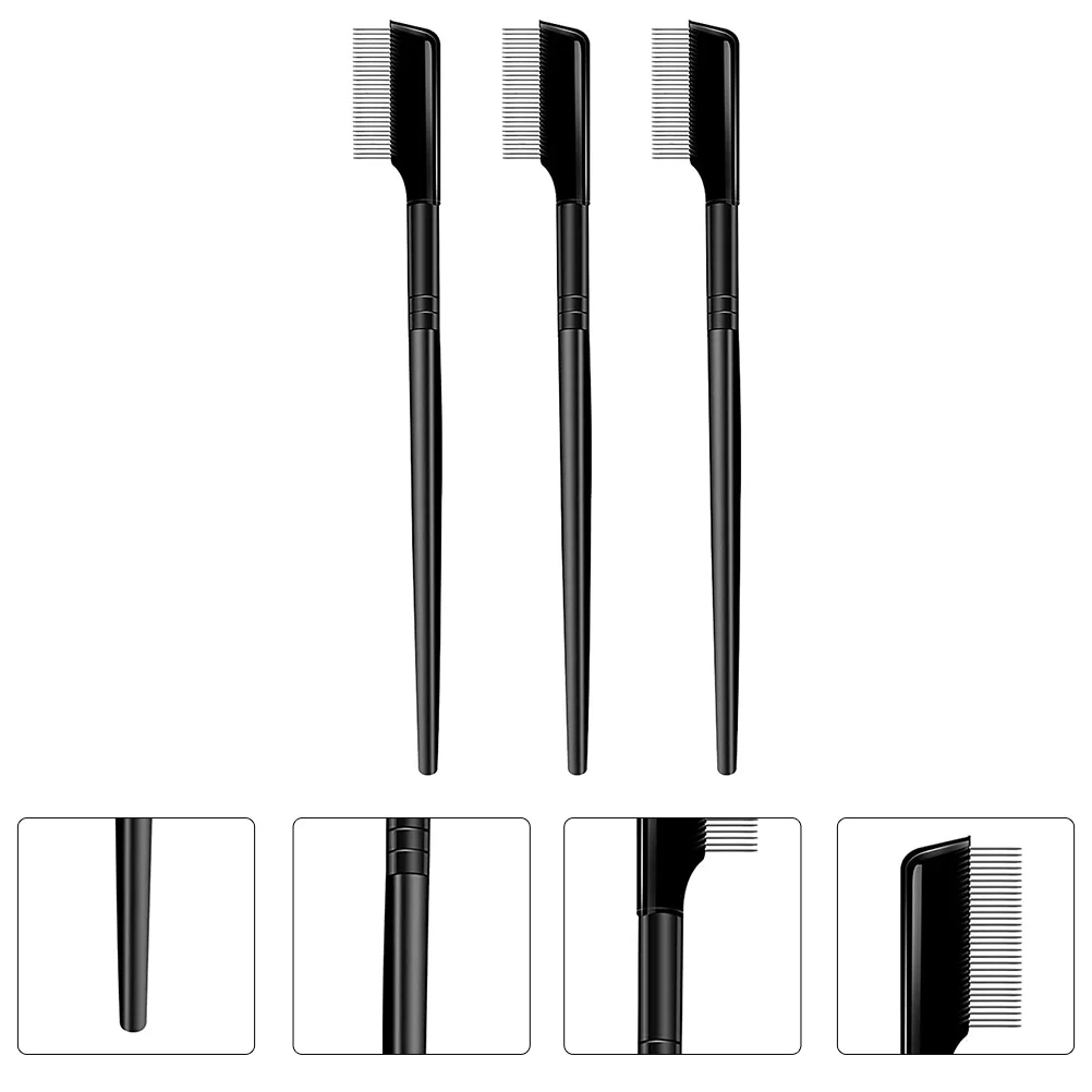 

3pcs Long Handle Eyelash Comb Stainless Lash Brow Grooming Tool Portable Makeup Supply Eyelash Shaping Comb Beauty Tool