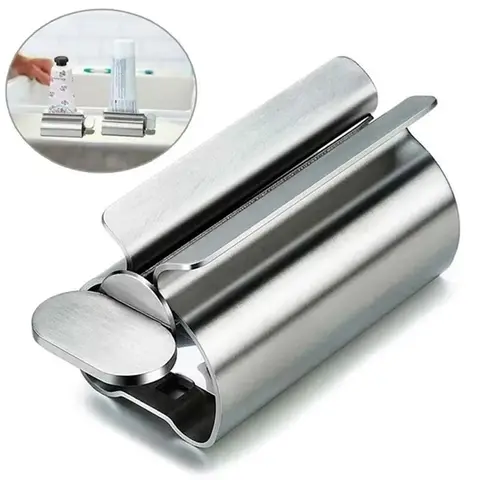 Bathroom Accessories Toothpaste Squeezer Tube Roller Stainless Steel Wringer Roller Rotate Dispenser for Ointments Cosmetics